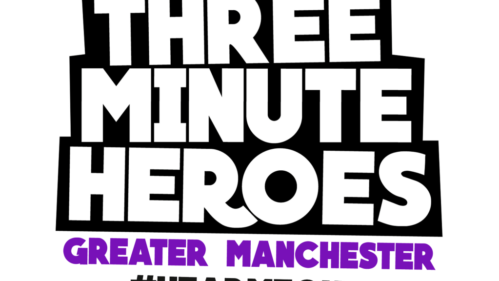 THRE MINUTE HEROES GM LOGO HASHTAG HEAR ME OUT