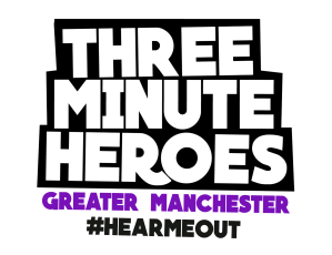 THRE MINUTE HEROES GM LOGO HASHTAG HEAR ME OUT