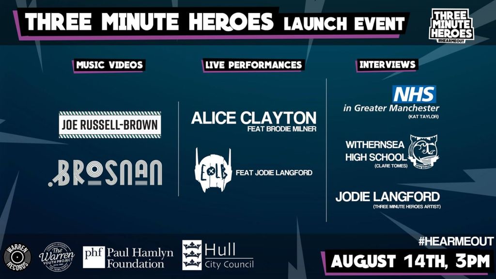 2020 three minute heroes launch event poster
